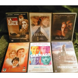 Titanic
Carnage
Divergente
La vie de David Gale
Raison et Sentiments
The Reader
Pack Kate Winslet 6 Films DVD