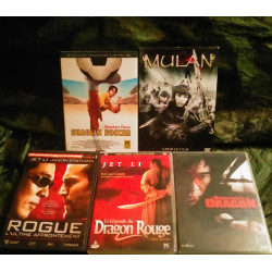 Mulan
Rogue
Le Baiser mortel du Dragon
La Légende du Dragon Rouge
Shaolin Soccer
Pack Jet Li 5 Films 7 DVD