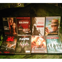 Blow
Strictly Criminal
Rhum Express
From Hell
Public Enemies
Platoon
Chocolat
Inception
Pack 8 Films DVD Johnny Depp