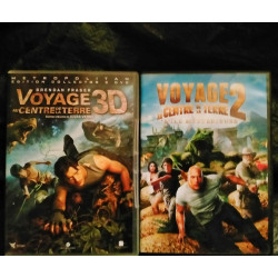 Voyage au Centre de la Terre 1 et 2 - Pack 2 Films 2 DVD + DVD 3D Très Bon état garantis 15 Jours + 2 Paires de Lunettes 3D