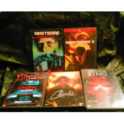 Charlie
Simetierre 1 et 2
Christine
Rose Red
Pack Stephen King 5 Films DVD
Très bon état garantis 15 Jours