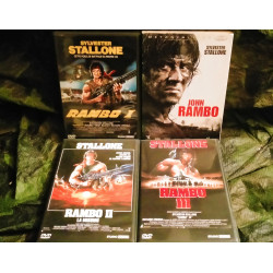Rambo
Rambo 2
Rambo 3
John Rambo
- Pack Quadrilogie 4 Films DVD Sylvester Stallone - Très bon état garantis 15 Jours