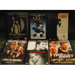 Scarface
Heat
two for the money
Donnie Brasco
L'Enfer du Dimanche
Révélations
Pack Al Pacino 6 Films 8 DVD